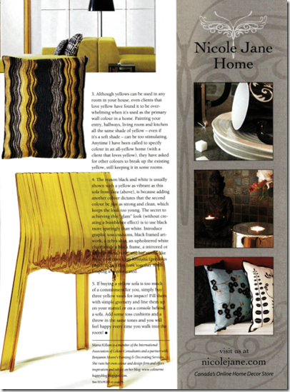 Maria Killam on Decorating with Yellow in Alberta Home